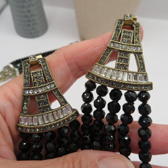 Heidi Daus 3 Piece Art Deco Multi Strand Interchangeable Bracelets Necklace - Picture 12 of 13